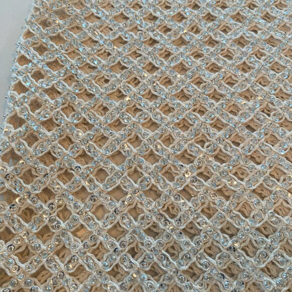 No tag - Zara - Textured, Beige & Silver,  Knit-feel,  Round Neck, Tank - Size M - Picture 5 of 6